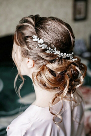 Agrafa par mireasa bentita mireasa,Bijuterii mireasa, Accesorii de par mireasa, Agrafa par mireasa, Agrafa cu perle, Accesorii LOVELY 4 U, Accesoriu lung, Bentita cu perle, FRUNZE, accesorii cu frunze [4]