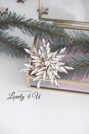 BROSA FULG DE NEA, BROSA FULG, BROSA PIETRICELE, BOSE DAMA, BROSA FEMEI, CADOU DEOSEBIT, CADOU SPECIAL, CADOU DE CRACIUN, CADOU UNICAT, BIJUTERII DE CRACIUN, ACCESORII LOVELY 4 U, PIETRICELE,AUR,FULG [6]