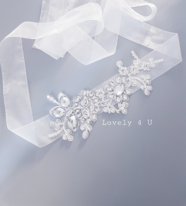 Accesorii Lovely 4 u, Accesorii talie mireasa, Cordon mireasa, Esarfa pentru dezgatit, Accesorii mireasa dezgatit, Esarfe mireasa, Esarfa dezgatitul miresei, Bentita mireasa, Coronita mireasa,  Tiara, BENTITA MIREASA PENTRU DEZGATIT MIREASA, SET ACCESORII DEZGATIT MIREASA [4]
