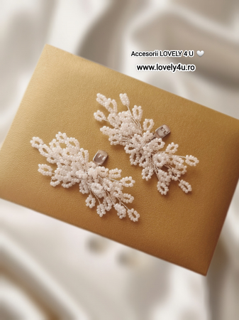 Accesorii handmade pentru pantofi mireasa - NURRIA - clipsuri detașabile pentru pantofi, ornamente pantofi cu pietricele, fir placat cu argint, accesorii eveniment - realizate manual in Romania [1]