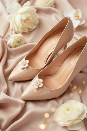 ACCESORII / PRODUSE - Clipsuri mini ODRIDA pentru pantofi cu floare ivory, perle și cristale Swarovski – handmade LOVELY 4 U