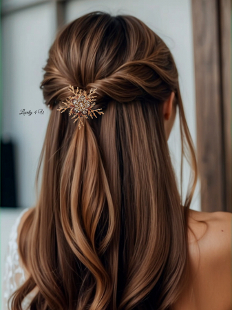 Accesoriu par  FULG DE NEA,  agrafa par  FULG,  agrafa aurie PIETRICELE, Accesoriu DAMA, AGRAFA FEMEI, CADOU DEOSEBIT, CADOU SPECIAL, CADOU DE CRACIUN, CADOU UNICAT, BIJUTERII DE CRACIUN, ACCESORII LOVELY 4 U, PIETRICELE,AUR,FULG [3]