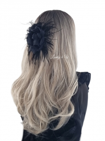 Accesorii LOVELY 4 U, Brosa floare textila, Brosa floare handmade, Brosa floare neagra, Floare textila mare, ,accesorii camasa, accesorii dama, accesorii elegante, accesorii fashion, accesorii perle, accesoriu de pus la gat, accesoriu elegant, accesoriu fashion. [8]