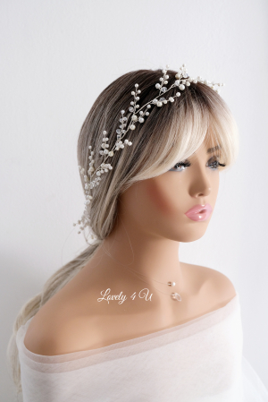 ACCESORIU LUNG MIREASA, GHIRLANDA MIREASA, ACCESORII LUNGI MIRESE, BIJUTERII PAR MIRESE, ACCESORII LOVELY 4 U, DIADEMA MIREASA, CORONITA MIREASA, TIARA MIREASA, ACCESORIU LUNG CU PERLE, ACCESORII2023 [10]