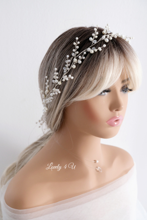 ACCESORIU LUNG MIREASA, GHIRLANDA MIREASA, ACCESORII LUNGI MIRESE, BIJUTERII PAR MIRESE, ACCESORII LOVELY 4 U, DIADEMA MIREASA, CORONITA MIREASA, TIARA MIREASA, ACCESORIU LUNG CU PERLE, ACCESORII2023 [12]