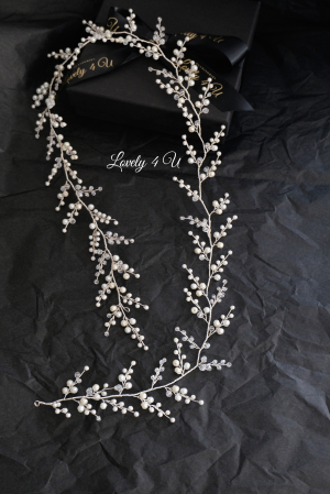 ACCESORIU LUNG MIREASA, GHIRLANDA MIREASA, ACCESORII LUNGI MIRESE, BIJUTERII PAR MIRESE, ACCESORII LOVELY 4 U, DIADEMA MIREASA, CORONITA MIREASA, TIARA MIREASA, ACCESORIU LUNG CU PERLE, ACCESORII2023 [1]