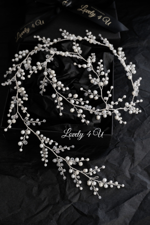 ACCESORIU LUNG MIREASA, GHIRLANDA MIREASA, ACCESORII LUNGI MIRESE, BIJUTERII PAR MIRESE, ACCESORII LOVELY 4 U, DIADEMA MIREASA, CORONITA MIREASA, TIARA MIREASA, ACCESORIU LUNG CU PERLE, ACCESORII2023 [6]