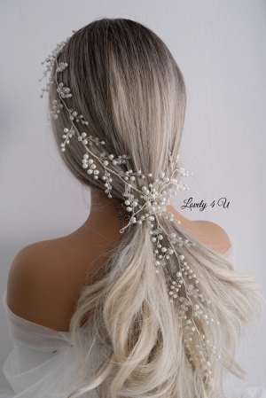 ACCESORIU LUNG MIREASA, GHIRLANDA MIREASA, ACCESORII LUNGI MIRESE, BIJUTERII PAR MIRESE, ACCESORII LOVELY 4 U, DIADEMA MIREASA, CORONITA MIREASA, TIARA MIREASA, ACCESORIU LUNG CU PERLE, ACCESORII2023 [4]
