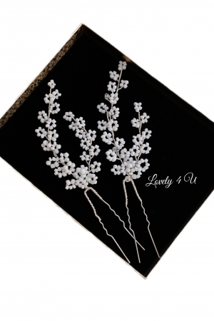 Agrafe coc,agrafe cu perle mireasa, Agrafe mireasa, Accesorii de par mireasa, Accesorii floarea miresei, Floarea miresei, [1]