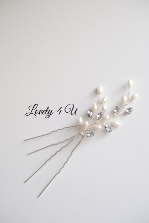 Accesorii  finute par mireasa ANGY - Agrafe coc mireasa handmade, placate cu argint, pietricele, agrafe / pin pentru fixare voal mireasaAgrafe coc mireasa, accesorii par mireasa, accesorii Lovely 4 U, bijuterii par mireasă, bijuterii mireasa, pin coc, accesorii cu perle albe, accesorii pentru mirese, nunta2023, bijuterii , agrafe , pin coc mireasa, accesorii mici coc, agrafe mici cu perle, set agrafe si cercei mireasa [2]