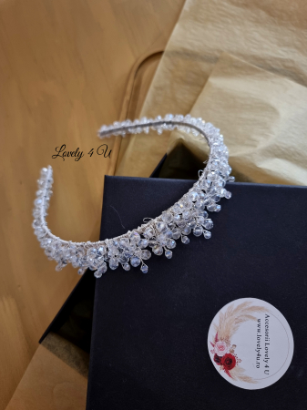 coronita finuta mireasa, coronita mireasa cu cristale, coronita fara perle, accesorii de par pentru mirese, Set coronita si cercei mireasa, tiara mireasa, diadema  coronite mirese, Diademe mireasa finute, Coronita mireasa perle, Voal si coronita mireasa, Coronita mireasa , Coronita mireasa printesa, Coronita mireasa ieftina, accesorii lovely 4  u [5]