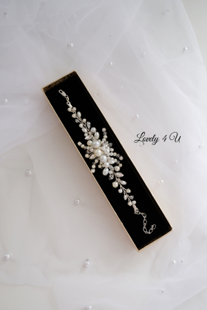 Bratara cu perle, bratara mireasa, accesorii mirese cu perle, bratara cu perle mici, bratara handmede [3]