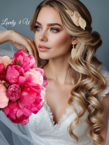 PIEPTAM MIREASA, ACCESORIU BOEM MIREASA,  DIADEMA MIREASA,  CORONITA MIREASA, ACCESORII LOVELY 4 U, PIEPTAN VOAL MIREASA, PIEPTAN CU CRISTALE SWAROVSKI,  DIADEMA CU SWAROVSKI, TIARA, ACCESORIU FRUNZE, diadema stil grecesc, pieptan cu frunze, frunze aurii, cristale swarovski, pieptan auriu, accesorii lovely 4 u, coafuri mireasa 2024, coafura par bulcle mireasa cu diadema, diadema lateral cu parul desfacut, accesorii de coc mireasa [23]