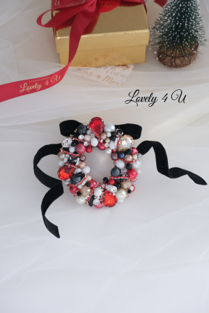 Bijuterii craciun, accesorii de craciun, accesorii de iarna, Acesorii LOVELY 4 U, CADOU SPECIAL, CADOU DE CRACIUN, CADOU pentru ea, CADOU de IARNA, BROSA CORONITA, CORONITA DE CRACIUN, CORONITA , CATIFEA [5]