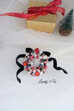 Bijuterii craciun, accesorii de craciun, accesorii de iarna, Acesorii LOVELY 4 U, CADOU SPECIAL, CADOU DE CRACIUN, CADOU pentru ea, CADOU de IARNA, BROSA CORONITA, CORONITA DE CRACIUN, CORONITA , CATIFEA [4]