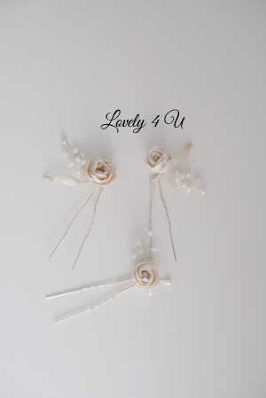 ACCESORII LOVELY 4 U, AGRAFE PAR MIREASA, AGRAFE CU FLORI MIREASA, PIN COC MIREASA, AGRAFE MIREASA, ACCESORII CU FLORI MIREASĂ, SET AGRAFE MIREASA, ACCESORII DE PĂR MIREASĂ, BIJUTERII MIREASA [3]