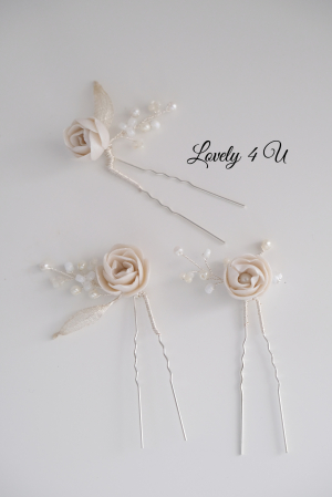 ACCESORII LOVELY 4 U, AGRAFE PAR MIREASA, AGRAFE CU FLORI MIREASA, PIN COC MIREASA, AGRAFE MIREASA, ACCESORII CU FLORI MIREASĂ, SET AGRAFE MIREASA, ACCESORII DE PĂR MIREASĂ, BIJUTERII MIREASA [2]