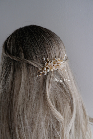 Diadema cu flori, AGRAFĂ PĂR MIREASĂ, PIEPTĂN MIREASA, Pieptene decorativ , AGRAFE PAR MIREASA, AGRAFE CU FLORI MIREASA, PIN COC MIREASA, [20]