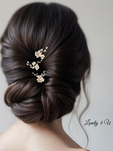 AGRAFE PAR MIREASA, AGRAFE CU FLORI MIREASA, PIN COC MIREASA, AGRAFE MIREASA, ACCESORII CU FLORI MIREASĂ, SET AGRAFE MIREASA, [4]