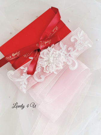ESARFE pentru traditia DEZGATITUL MIRESEI - Accesorii Lovely 4 u, Accesorii talie mireasa, , Esarfa roz pentru dezgatit, Accesorii roz mireasa dezgatit, Esarfe roz mireasa, Esarfa dezgatitul miresei, Bentita mireasa, Coronita mireasa,Tiara, ROZ