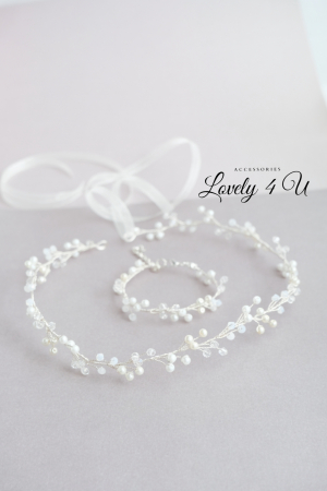 BENTITA MIREASA, DIADEMA FLEXIBILA MIREASA, ACCESORII PAR MIREASA, Accesorii LOVELY 4 U,  BENTITA  CU PERLE MIREASA, ACCESORII DE PAR MIREASA [9]