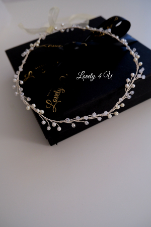 BENTITA MIREASA, DIADEMA FLEXIBILA MIREASA, ACCESORII PAR MIREASA, Accesorii LOVELY 4 U,  BENTITA  CU PERLE MIREASA, ACCESORII DE PAR MIREASA [26]