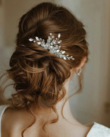 Accesorii Lovely 4 U, diadema mireasa cu cristale, Diadema mireasa, Diademe, pieptan mic, pieptan voal mireasa [6]