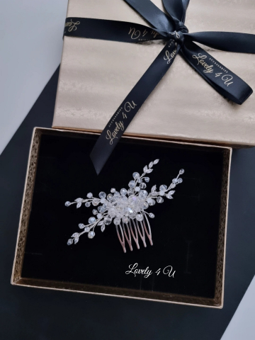 Accesorii Lovely 4 U, diadema mireasa cu cristale, Diadema mireasa, Diademe, pieptan mic, pieptan voal mireasa [1]