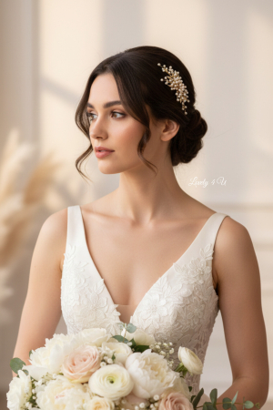 ACCESORII / PRODUSE - ARIA PEARL – Accesoriu de Păr Auriu cu Perle | LOVELY 4 U