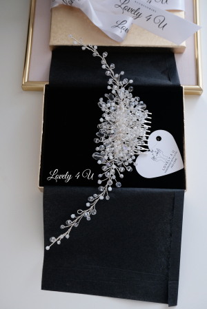 DIADEMA MIREASA, ACCESORII PAR MIREASA, DIADEME MIRESE, CORONITA MIREASA, BIJUTERII MIREASA 2023, PIEPTAN MIREASA CU CRISTALE, PIEPTAN VOAL MIREASA, AGRAFA PAR MIREASA, ACCESORII CU PIETRE, LOVELY 4 U [9]