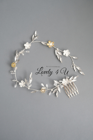 PIEPTAN MIREASA, DIADEMA MIREASA, ACCESORIU PAR MIREASA, ACCESORII DE PAR MIRESE, ACCESORII NUNTA, ACCESORII CU PERLE, DIADEMA CU PERLE, PIEPTAN VOAL MIREASA, BIJUTERII PAR MIREASA, CORONITA, TIARA [12]