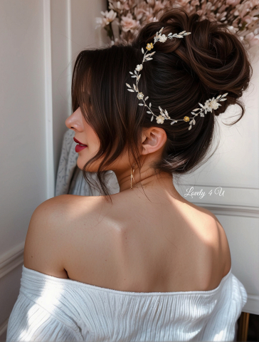 PIEPTAN MIREASA, DIADEMA MIREASA, ACCESORIU PAR MIREASA, ACCESORII DE PAR MIRESE, ACCESORII NUNTA, ACCESORII CU PERLE, DIADEMA CU PERLE, PIEPTAN VOAL MIREASA, BIJUTERII PAR MIREASA, CORONITA, TIARA [5]