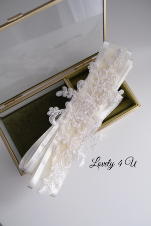 ESARFA IVORY, DEZGATIT MIREASA, ACCESORII DEZGATIT, ESARFE MIREASA, ACCESORII DE PAR MIREASA, ACCESORII LOVELY 4U, ACCESORII TALIE, BRAU MIREASA, CORDON MIREASA, TRADITIA DEZGATITUL MIRESEI, ACCESORII [5]