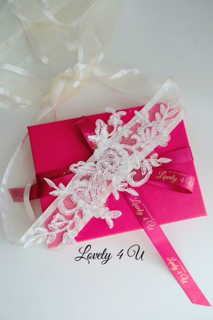 ESARFA IVORY, DEZGATIT MIREASA, ACCESORII DEZGATIT, ESARFE MIREASA, ACCESORII DE PAR MIREASA, ACCESORII LOVELY 4U, ACCESORII TALIE, BRAU MIREASA, CORDON MIREASA, TRADITIA DEZGATITUL MIRESEI, ACCESORII [8]