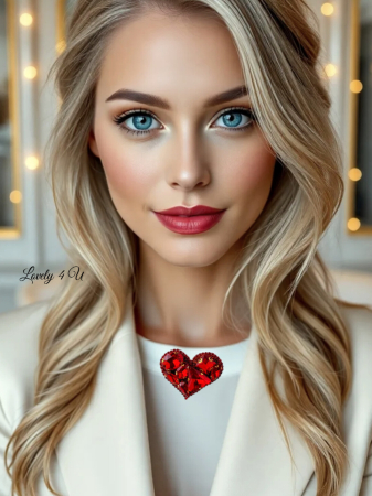 Broșă handmade Inimă Roșie – Bijuterie unicat Lovely 4 U cu cristale și pietre, realizată manual în România [1]