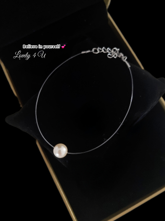 brățară cu perlă, brățară handmade, brățară Swarovski, brățară mireasă, brățară damă elegantă, brățară cu fir transparent, brățară cu perlă ivory, brățară nuntă, brățară cununie civilă, brățară simplă elegantă, brățară cadou femeie, brățară damă handmade, brățară Lovely 4 U, brățară perlă plutitoare, brățară minimalista, brățară bijuterie delicată, brățară eveniment elegant, brățară mireasă handmade, [2]