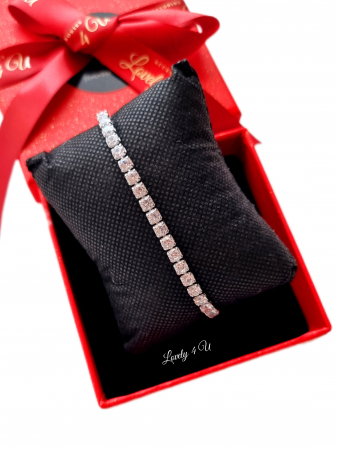 BRATARI - BRATARA eleganta argintie - placat aur alb, zirconiu cubic AAA - bratara idei cadou