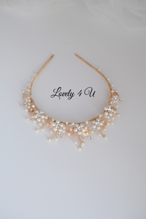 TIARA MIREASA, TIARA AURIE, TIARA CU FRUNZE, TIARA FRUNZE AURII, ACCESORII CU PERLE, ACCESORII MIREASA, CORONITA MIREASA, DIADEMA MIREASA, CORONITA CU FRUNZE AURII, PERLE, TIARA CU FLORI [13]