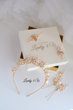 TIARA MIREASA, TIARA AURIE, TIARA CU FRUNZE, TIARA FRUNZE AURII, ACCESORII CU PERLE, ACCESORII MIREASA, CORONITA MIREASA, DIADEMA MIREASA, CORONITA CU FRUNZE AURII, PERLE, TIARA CU FLORI [8]
