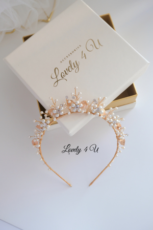 TIARA MIREASA, TIARA AURIE, TIARA CU FRUNZE, TIARA FRUNZE AURII, ACCESORII CU PERLE, ACCESORII MIREASA, CORONITA MIREASA, DIADEMA MIREASA, CORONITA CU FRUNZE AURII, PERLE, TIARA CU FLORI [2]