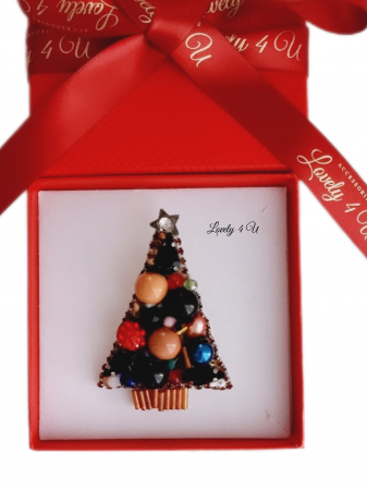 BROSA BRAD , ACCESORII LOVELY 4 U, BIJUTERII LOVELY 4 U, BIJUTERII ACCESORII POM DE CRĂCIUN, BROSE ELEGANTE, CADOU CRACIUN, BIJUTERII CRACIUN, BIJUTERII, BROSE, CADOU DE LUX, ACCESORII DE LUX, IDEI CADOU [1]