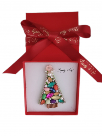 BROSA BRAD , ACCESORII LOVELY 4 U, BIJUTERII LOVELY 4 U, BIJUTERII ACCESORII POM DE CRĂCIUN, BROSE ELEGANTE, CADOU CRACIUN, BIJUTERII CRACIUN, BIJUTERII, BROSE, CADOU DE LUX, ACCESORII DE LUX, IDEI CADOU [1]