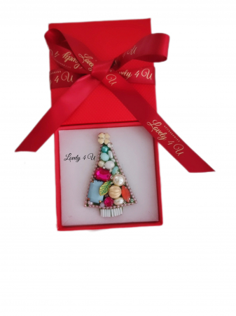 BROSA BRAD , ACCESORII LOVELY 4 U, BIJUTERII LOVELY 4 U, BIJUTERII ACCESORII POM DE CRĂCIUN, BROSE ELEGANTE, CADOU CRACIUN, BIJUTERII CRACIUN, BIJUTERII, BROSE, CADOU DE LUX, ACCESORII DE LUX, IDEI CADOU [2]