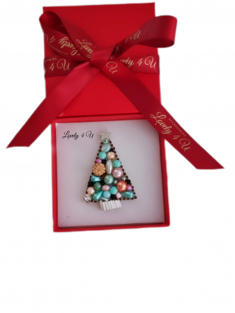 BROSA BRAD , ACCESORII LOVELY 4 U, BIJUTERII LOVELY 4 U, BIJUTERII ACCESORII POM DE CRĂCIUN, BROSE ELEGANTE, CADOU CRACIUN, BIJUTERII CRACIUN, BIJUTERII, BROSE, CADOU DE LUX, ACCESORII DE LUX, IDEI CADOU [3]