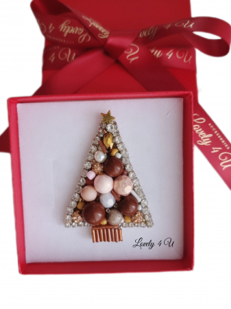 BROSA BRAD , ACCESORII LOVELY 4 U, BIJUTERII LOVELY 4 U, BIJUTERII ACCESORII POM DE CRĂCIUN, BROSE ELEGANTE, CADOU CRACIUN, BIJUTERII CRACIUN, BIJUTERII, BROSE, CADOU DE LUX, ACCESORII DE LUX, IDEI CADOU [2]