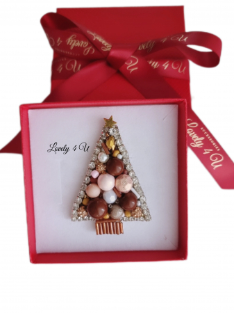 BROSA BRAD , ACCESORII LOVELY 4 U, BIJUTERII LOVELY 4 U, BIJUTERII ACCESORII POM DE CRĂCIUN, BROSE ELEGANTE, CADOU CRACIUN, BIJUTERII CRACIUN, BIJUTERII, BROSE, CADOU DE LUX, ACCESORII DE LUX, IDEI CADOU [3]