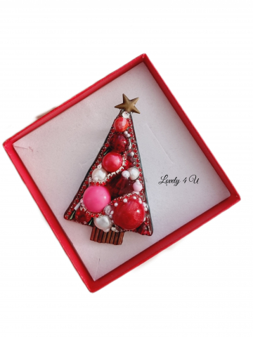 BROSA BRAD , ACCESORII LOVELY 4 U, BIJUTERII LOVELY 4 U, BIJUTERII ACCESORII POM DE CRĂCIUN, BROSE ELEGANTE, CADOU CRACIUN, BIJUTERII CRACIUN, BIJUTERII, BROSE, CADOU DE LUX, ACCESORII DE LUX, IDEI CADOU [1]
