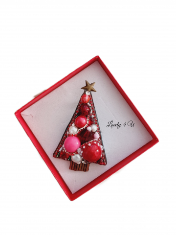 BROSA BRAD , ACCESORII LOVELY 4 U, BIJUTERII LOVELY 4 U, BIJUTERII ACCESORII POM DE CRĂCIUN, BROSE ELEGANTE, CADOU CRACIUN, BIJUTERII CRACIUN, BIJUTERII, BROSE, CADOU DE LUX, ACCESORII DE LUX, IDEI CADOU [2]