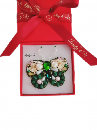 CADOU MARTISOR, CADOU 8 MARTIE, CADOU SPECIAL MAMA, BROSA FLUTURAS, BROSA CUSUTA MANUAL, BROSE HANDEMADE, FLUTURE CU PERLE, ACCESORII FLUTURAS, ACCESORII LOVELY 4 U, BIJUTERII FLUTURAS, BIJUTERII 2024 [3]