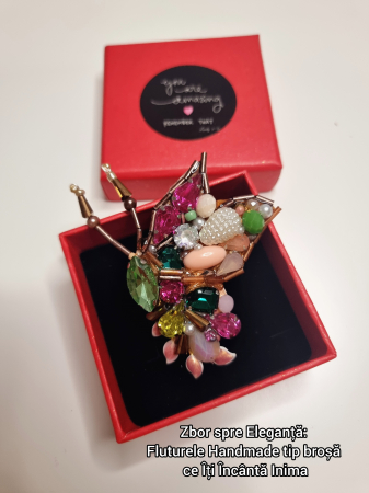 CADOU MARTISOR, CADOU 8 MARTIE, CADOU SPECIAL MAMA, BROSA FLUTURAS, BROSA CUSUTA MANUAL, BROSE HANDEMADE, FLUTURE CU PERLE, ACCESORII FLUTURAS, ACCESORII LOVELY 4 U, BIJUTERII FLUTURAS, BIJUTERII 2024 [1]